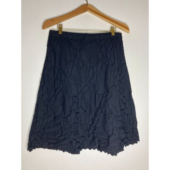 Haystacks Black Floral Embroidered Skirt Women's Large Whimsigoth Witchy Y2K - Picture 6 of 10